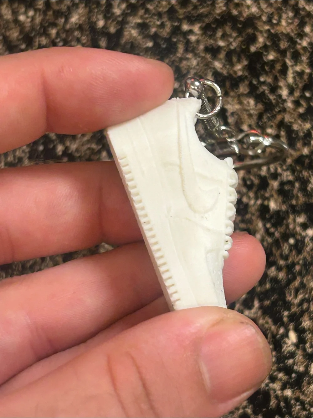 Kids White Sneaker Keychain Accessory